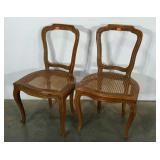 Cane seat chairs, back is open, wide seat