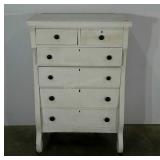 Chest of drawers, metal wheels, 19 x 32 x 49,