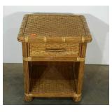 Wicker nightstand, single drawer
