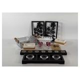 Decor group, includes tealight candle holders,