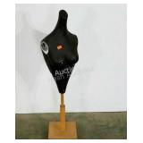 Mannequin torso on stand, 45" tall, does not