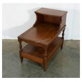 Step back end table, 27" tall, missing drawer