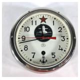Russian submarine clock, 8" x 3", no keys