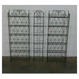 Group of three wire storage stands, each 51" tall