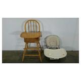High chair and booster seat with tray