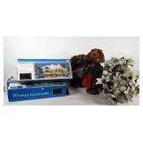 Christmas decor, four boxes of swag sculpture