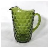 Indiana Glass Whitehall pitcher in avocado green,