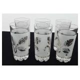 Glassware, set of six frosted glass tumbler with