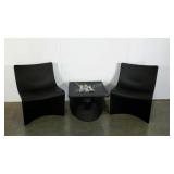 Three piece molded seating set. Futuristic