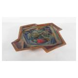 Clay center piece bowl, "Quarry", artist signed