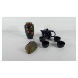Mixed group, includes wall pocket, vase (7.5"),
