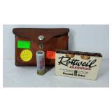 Leather belt pouch and 6 shotgun slugs for 12