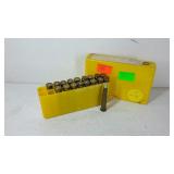 Plastic case with 18 rounds of 30-30 ammunition.