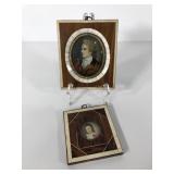Antique miniature portraits in lovely inlaid
