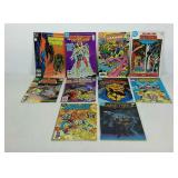 Ten DC comic books, includes Swamp Thing, Justice