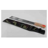 Machete with camo nylon holder, 15" blade, new in