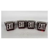 Group of four lighted Exit signs, double sided