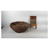 Decor, washboard towel holder and large basket,
