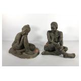 Sitting female plaster statues, each is about 14"