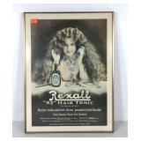 Advertising picture for Rexall Hair Tonic, framed