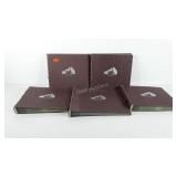 Five record albums with vinyl records, includes