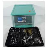 Tools, includes Stanley ratchet set and stacking