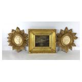 Gold framed wall art, pair of Palladio wall