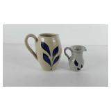 Two small Williamsburg Pottery pitchers, 4" and