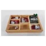 Melissa and Doug wooden box with dice and marbles