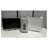 Three pieces. Two Apple computer towers without