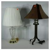 Lamps, one with heavy metal base (31" tall), one