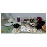 Group lot of kitchen items. Mugs, plates,