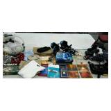 Group lot: books, Teddy bear, basket, in-line