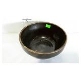 Stoneware pottery, 10 1/2" diameter bowl, crazing