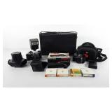 Camera group, includes Pentax film camera with