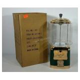 Gold and green gum ball machine with key, poly
