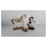 Horse and elephant decor, includes stained glass