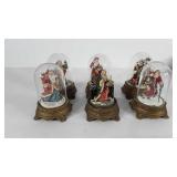 Holiday decor, six Santa  Claus