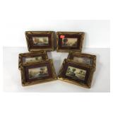 Six small pastoral paintings in matching frames,