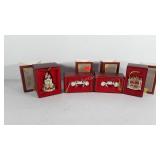 Christmas decor, four Lenox ornaments in boxes,