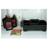 Tool caddy with Coastal ND30 motor oil, lotion