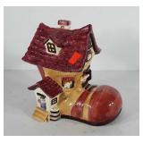 Ceramic cookie jar, Old Woman in a Shoe, 11"