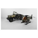Toys, Hasbro GI Joe helicopter, plus a poly jeep