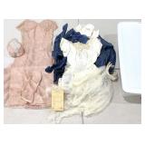 Vintage wedding dress with veil and bridesmaid