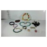 Costume jewelry group, necklaces,