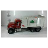 Bruder recycling truck toy, 23" × 7" × 9.5"