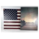 Wall art, stretched decor canvas 25x34 and USA