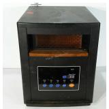 Infrared space heater, powers on