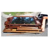 5 Mirrors, Dresser styles on skid lot outside and