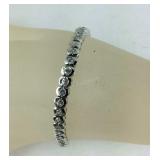 Sterling silver CZ bracelet 7.5in